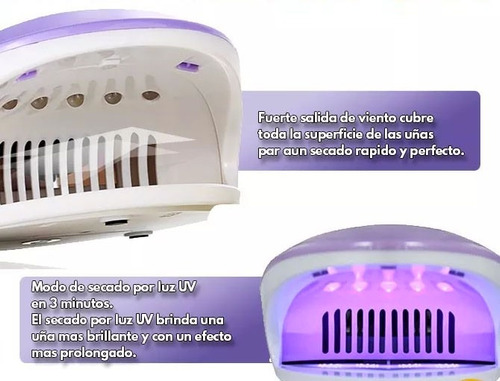 Imagen 3 de 5 de Cabina Secador Uñas Touchbeauty As-1439 Uv Y Ventilador