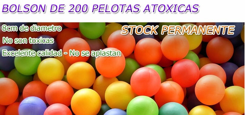 Imagen 4 de 7 de Bolso 200 Pelotas Atoxicas Pelotero Casita Pileta Resistente