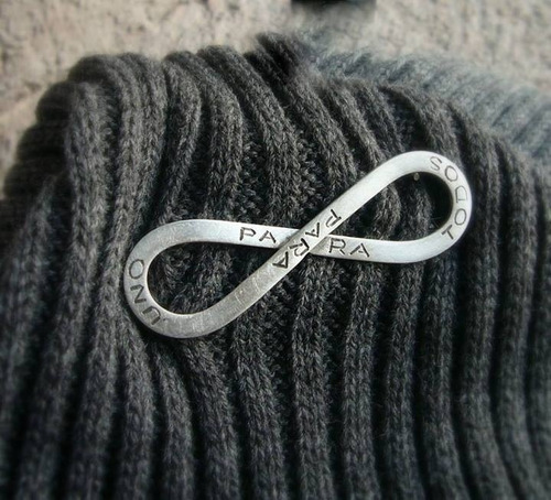 Colgante /broche Infinito Plata Grabado Personalizado Nombre