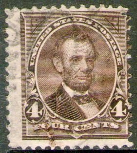 Estados Unidos Sello Usado Abraham Lincoln X 4c. Año 1894