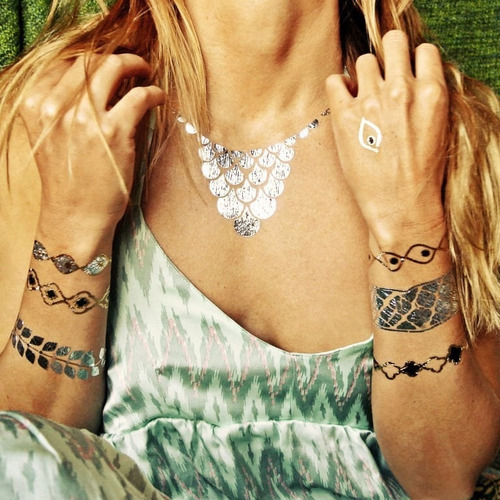 Tattoos Metalizados A La Moda Gold Tatuajes Temporales