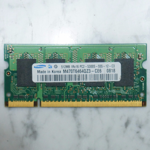 Memoria Ram 512 Mb 1rx16 Pc2 5300s 555 12 C3 Laptop