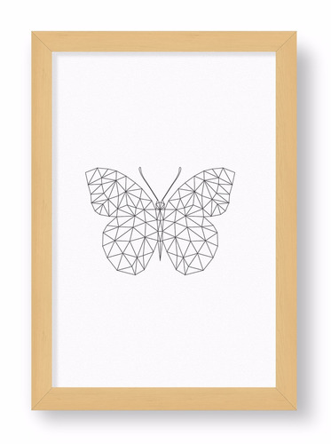 Cuadrito Chato Natural 20x30  - Origami Butterfly