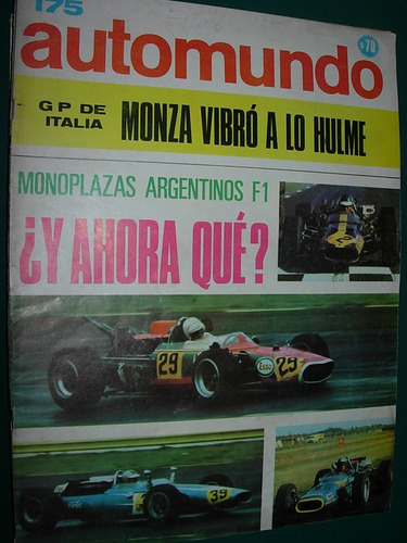 Revista Automundo 175 Monza Hulmes Monoplazas Argentinos F1