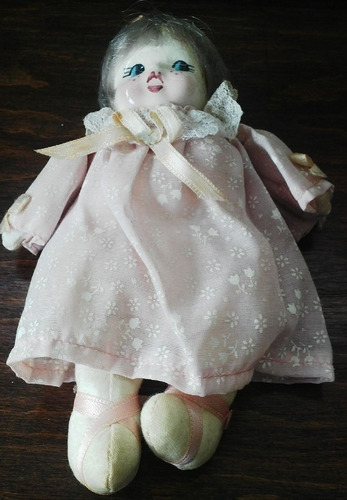 Antigua Muñeca, Cabeza De Porcelana Década50 Fina, Importada