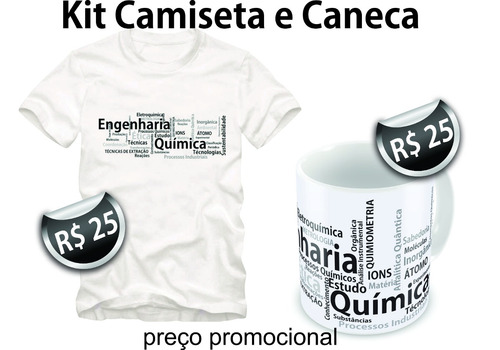 Kit Camiseta E Caneca Profissões Engenharia Química