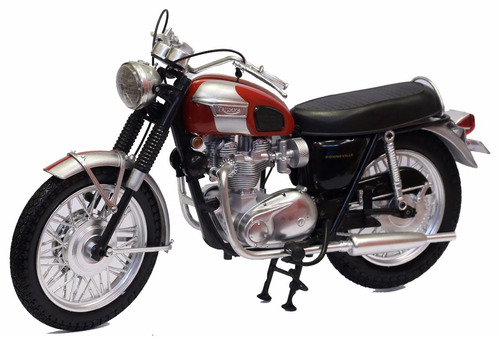 Miniatura Moto Triumph Bonneville Vermelha 1/6