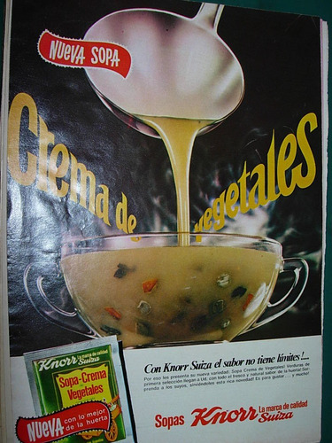 Publicidad Clipping Sopa Crema Vegetales Knorr Suiza Sobre