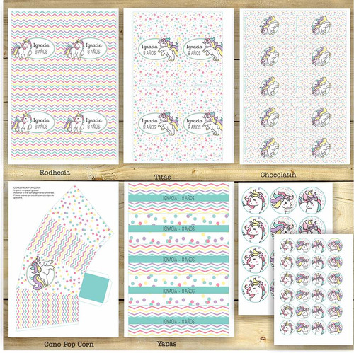 Kit Imprimible Unicornio