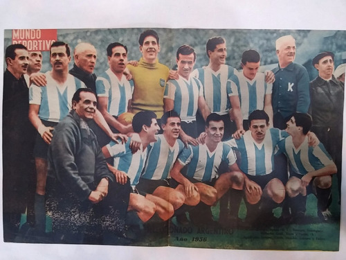 Poster Revista Mundo Deportivo 1956 Seleccion Argentina