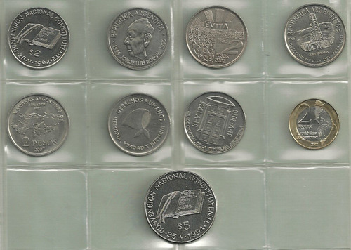 10 Monedas Argentinas Conmemorativas Excelentes/sin Circular