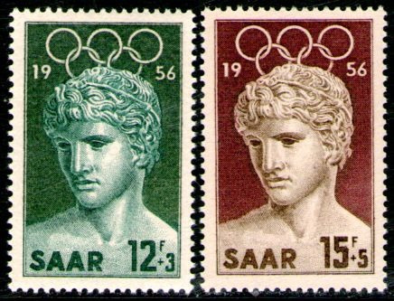Imagen 1 de 2 de Saar-sarre 2 Sellos Mint Sobretasa, Olimpíada Melbourne 1956