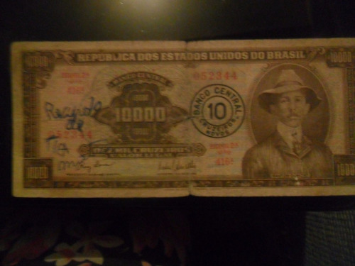 Billete Brasil 10000 Cruzeiros