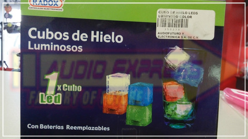 12 Cubos De Hielo Leds Luminoso Color Verde Caja 350272