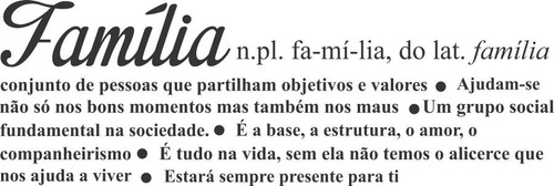 Adesivo Decorativo De Parede Frase Significado Familia