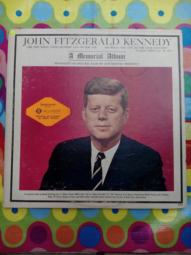 John Fitzgerald Kennedy Lp Usa 1963  A Memorial Album R