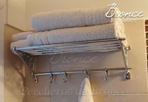 Perchero Cromado,ancho 65cm De Bronce Macizo -