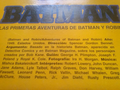 Batman Las Primeras Aventuras De Batman Y Robin Vhs