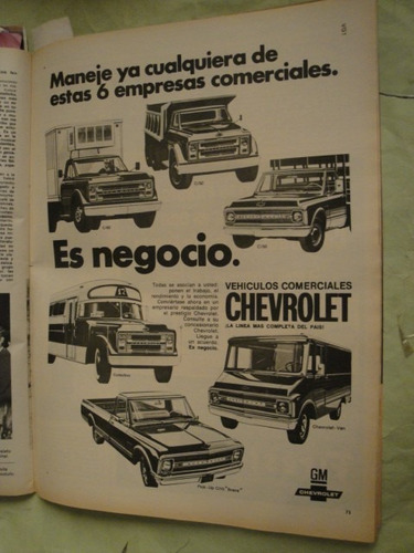 Publicidad Chevrolet Pick Up C10 Brava Van C30 C50 C60 1970
