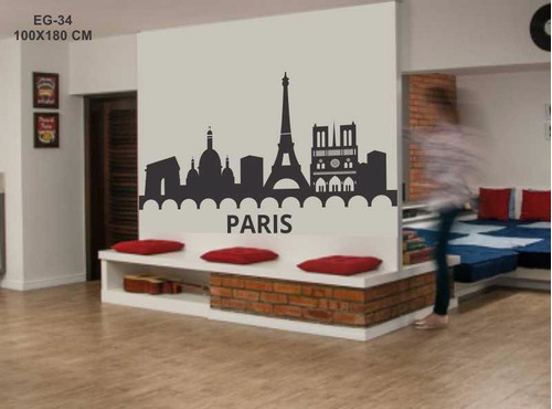 Adesivo Parede Paris Torre Eiffel França Indicado Decorador