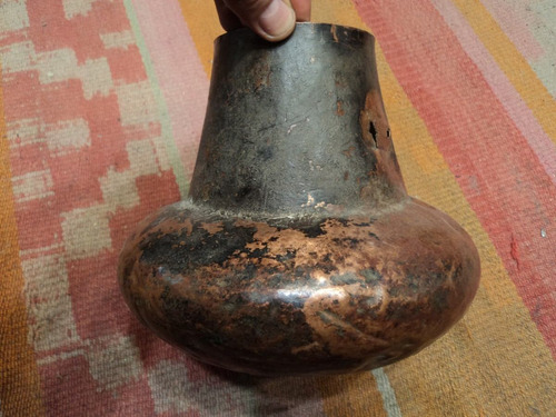 Muy Antigua Tinaja Olla Cobre Batido Criollo Colonial Campo