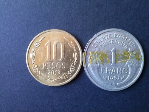 Moneda Francia 1 Franco 1957 Ceca B Aluminio (c16)