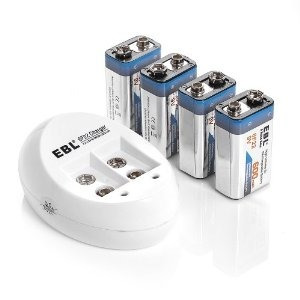 Ebl? 840 9v Cargador De Pilas Con 4 Paquete 600mah Li-ion Re