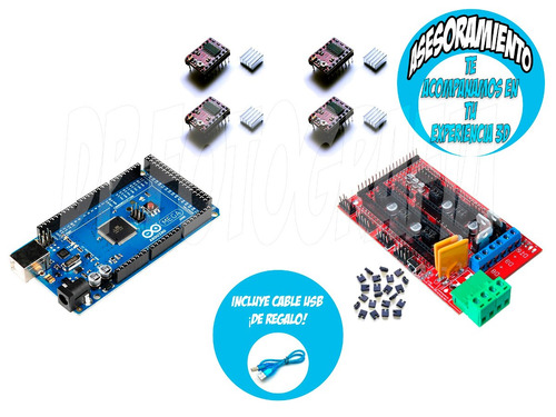 Kit Hd- Ramps1.4+mega2560+4xdrv8825 Impresora 3d Prusa I3