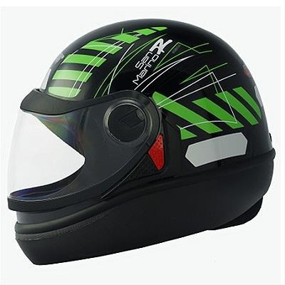 Capacete San Marino Pt/verde 58 Mod Novo Com Viseira 2mm Tau