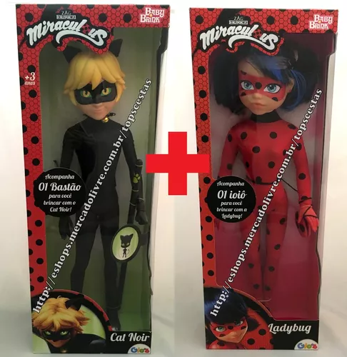 Boneca ladybug e boneco cat noir