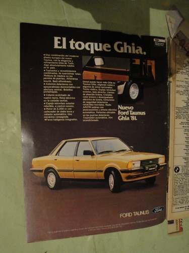 Publicidad Ford Taunus Ghia Año 1981