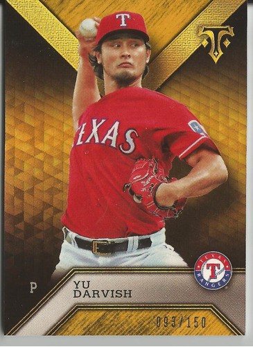 2016 Topps Triple Threads #98 Yu Darvish Amber /150 Rangers