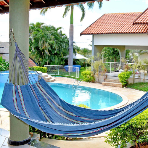Rede De Dormir Solteiro Cinza Listrado