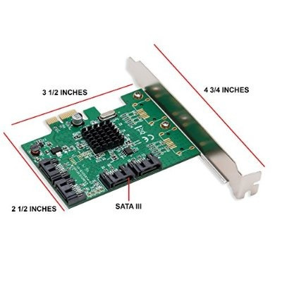 Io Cresta De 4 Puertos Sata Iii Pci-e 2.0 X1 De La Tarjeta C