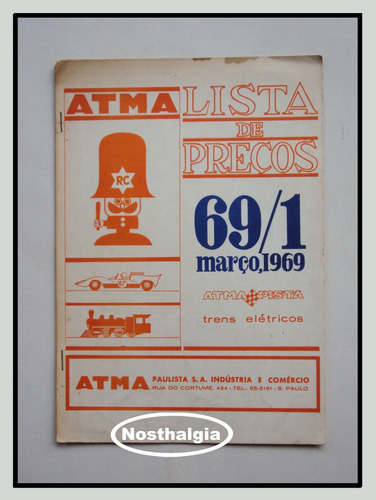 Atma 25 Anos - Catálogo - 1969 - Trens Elétricos  - F(1717)