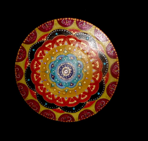 Cuadros Mandalas Pintados A Mano Con Piedras / 40cm Diametro
