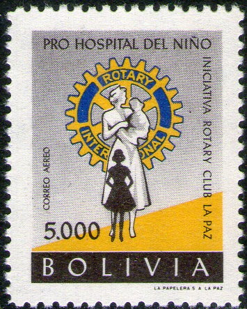 Bolivia Sello Mint Rotary Pro Hospital Del Niño Año Año 1960