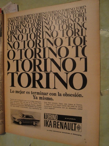 Publicidad Torino Coupe Año 1970