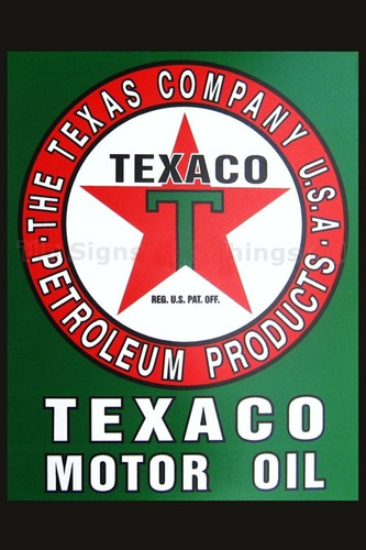 Carteles Antiguos Chapa Gruesa 60x40cm Texaco Motor Pe-009