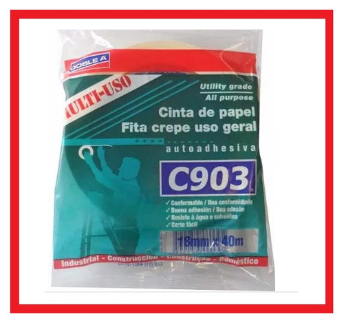 Imagen 2 de 4 de Rollo Cinta De Papel Enmascarar Pintor 18mm De Ancho Doble A