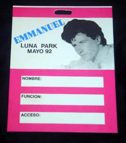 Credencial Prensa        Recital Emmanuel     1992