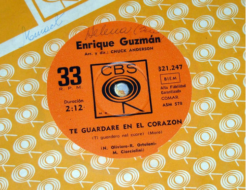 Enrique Guzman Te Guardare En El Corazon Simple Arg Kktus