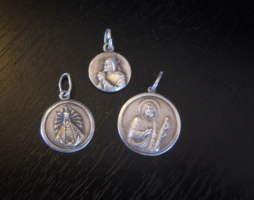Medallas Religiosas Antiguas De Plata