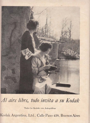 1924 Publicidad Camaras Fotograficas Kodak Argentina Vintage