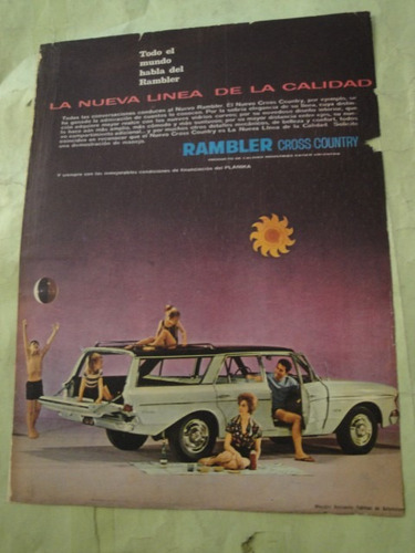 Publicidad Rambler Cross Country Año 1965 Hoja Sola