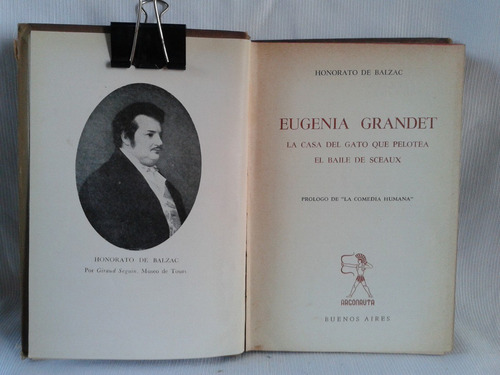 Eugenia Grandet Y Otras Obras Honorato De Balzac Argonauta