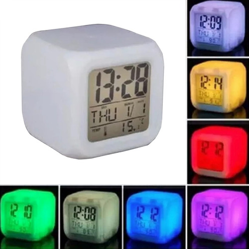 Reloj Despertador Digital Led 7 Colores Intermitentes H9025