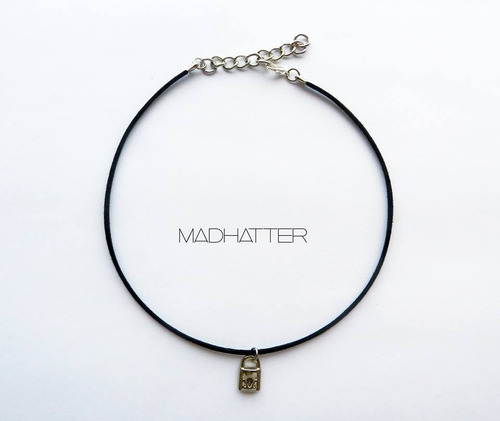 Choker Collar Candado Gamuza Llave Lolita Kawaii Gargantilla