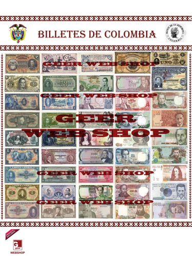 Afiche Billetes De Colombia - Producto Exclusivo - 5 Diseños