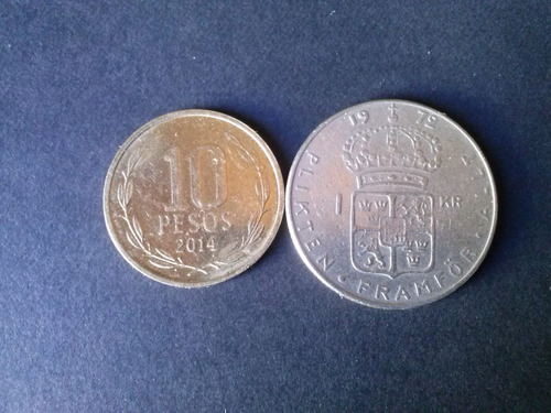 Moneda Suecia 1 Krone 1972 Níquel (c44)